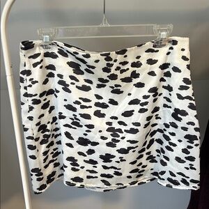 Altar’d State Black and White Cow Patterned Mini Skirt